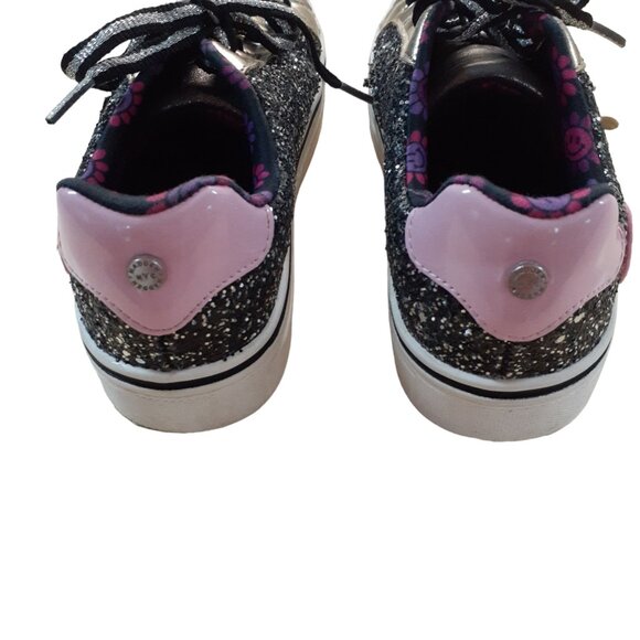 Madden NYC Big Girls Junie Embroidered Glitter Sneaker Shoes Black Size 4 - Picture 5 of 5